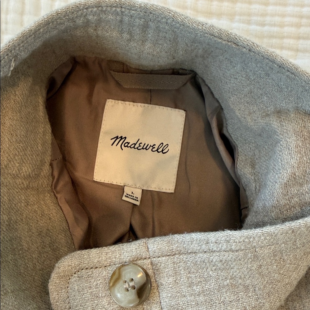 Madewell Beige Button Down Jacket - image 7